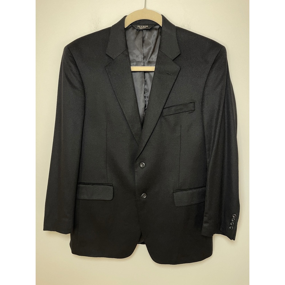Jos. A. Bank Mens 42R Black 100% Cashmere 2-Button Blazer Sport Coat Jacket